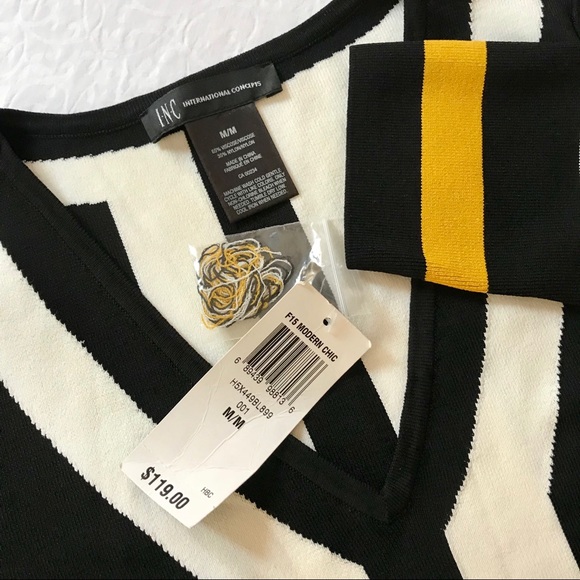 NEW INC color block knit bodycon dress - Picture 3 of 3